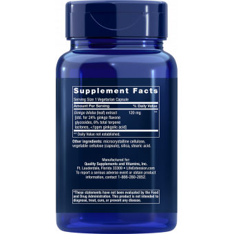 Life Extension Ginkgo Biloba Certifikovaný Extrakt 365 kapsúl