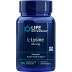 Life Extension L-Lysine (l-lyzín) aminokyselina 620 mg, 100 kapsúl