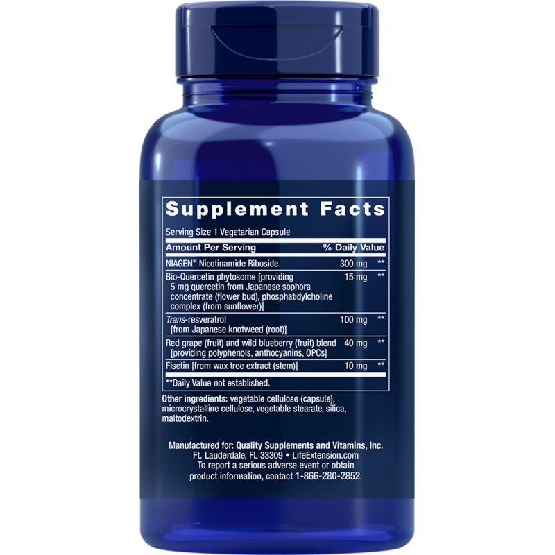 Life Extension NAD+ Cell Regenerator a Resveratrol 30 rastlinných kapsúl