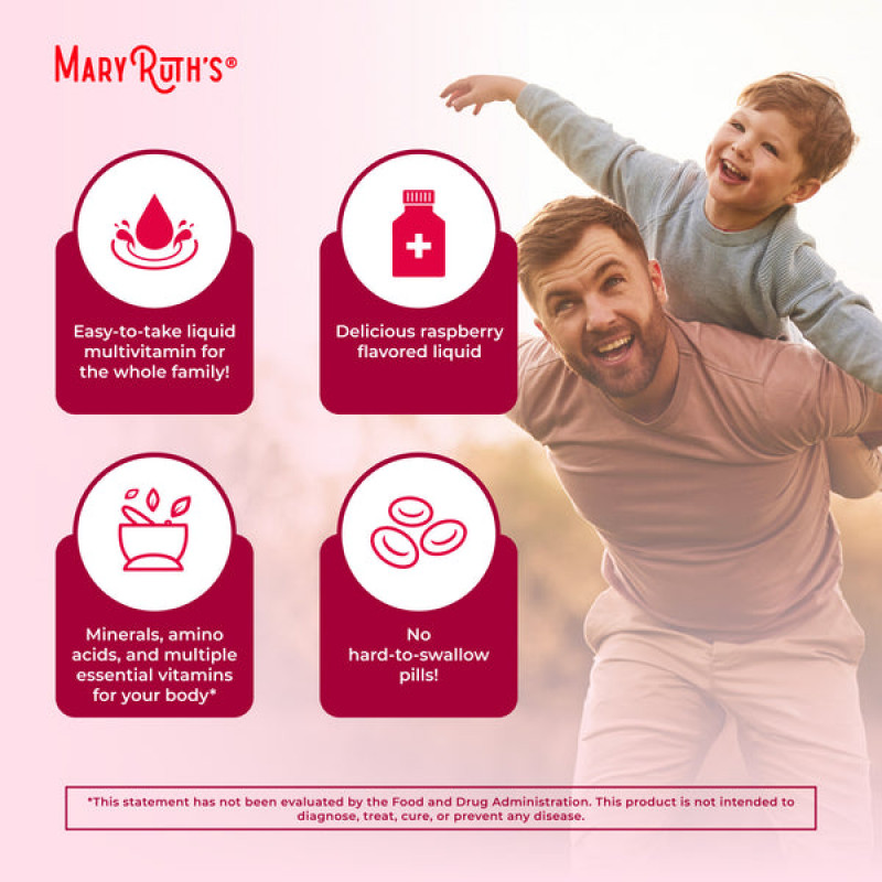 Mary Ruth's Ranný multivitamín tekutý malinový vegan