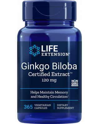 Life Extension Ginkgo Biloba Certifikovaný Extrakt 365 kapsúl