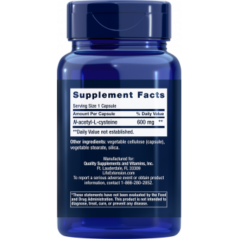 Life Extension N-acetyl-L-cysteín NAC 600 mg 60 kapsúl